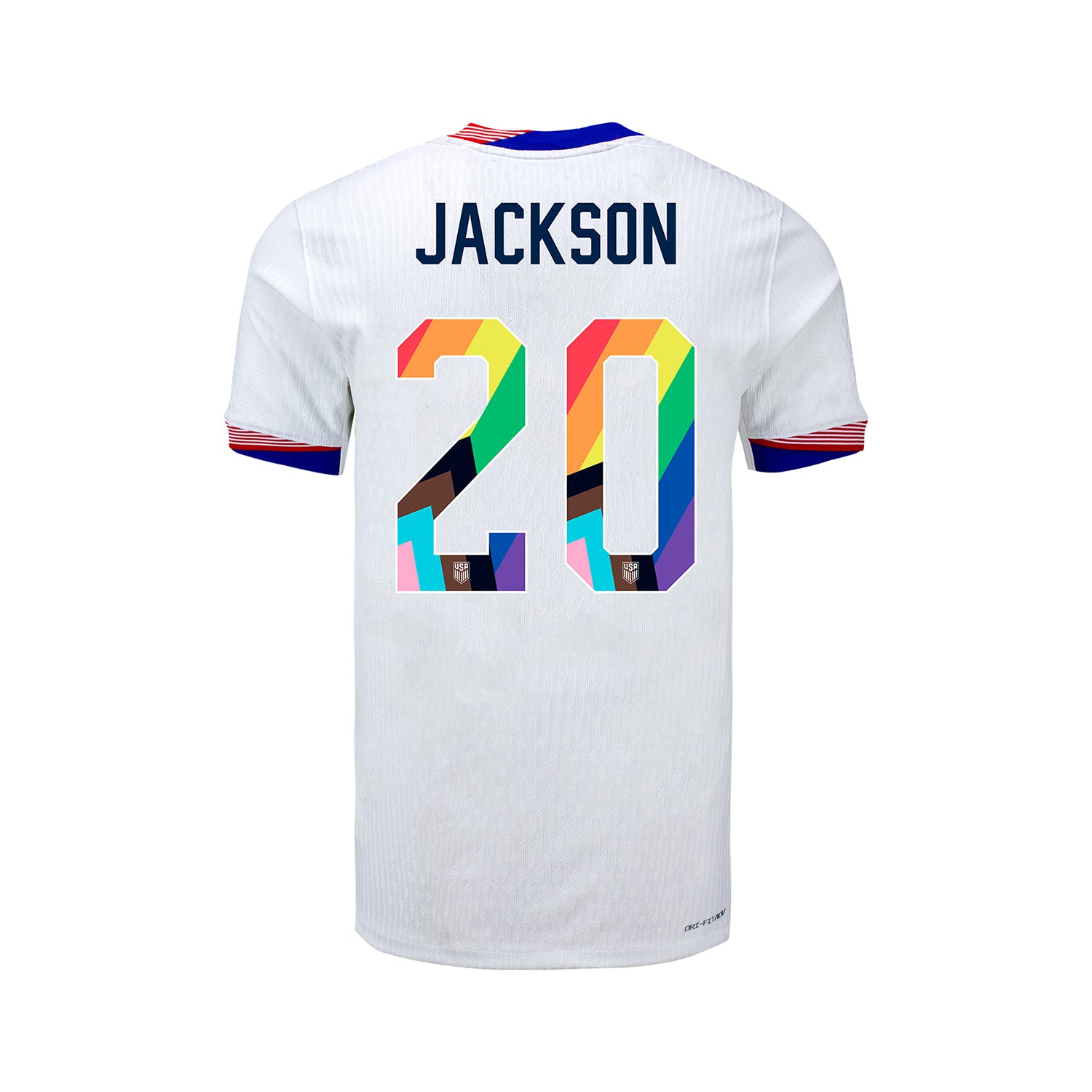 Youth Nike USMNT 2024 Personalized Pride Home Match Jersey - Back View