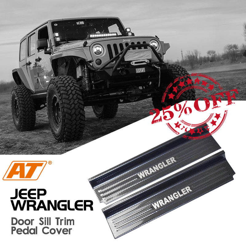 Jeep Wrangler Jlu Door Sill Trim Pedal Cover Guard Scuff Plate Protector