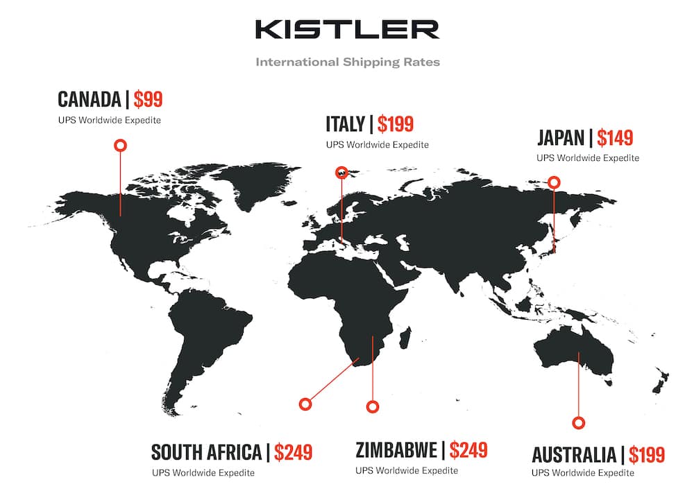 Kistler International Shipping World Map
