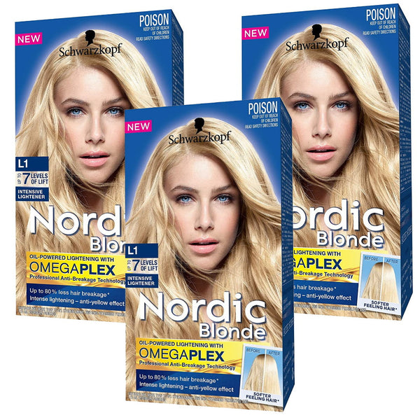 Schwarzkopf Nordic Blonde Hair Colour L1 Intensive Lightener up to 7 Levels  of Lift - Makeup Warehouse in Australia