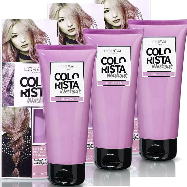 3x LOreal Colorista Washout Hair Colour for Blonde - Lilac Hair Pink