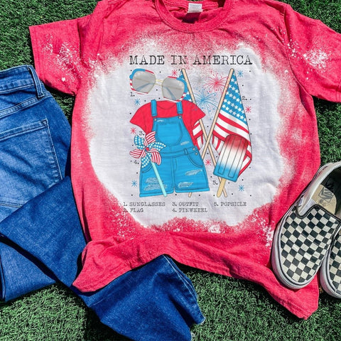 4th of July Shirt | Made in America | Fourth of July Shirt | Funny Shirt | Merica Shirt | American Shirts | Bleached