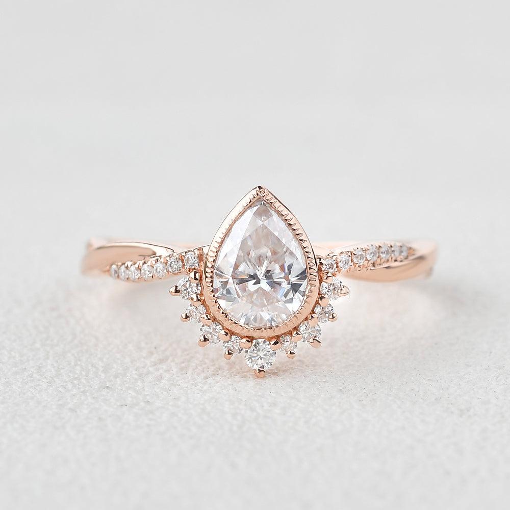 Aura - Birthstone Ring with A Pearl Center Stone & Diamond Accents 14K Rose Gold