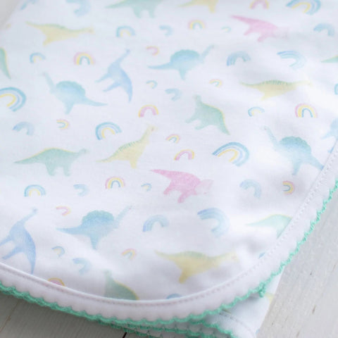 pima cotton dino baby blanket