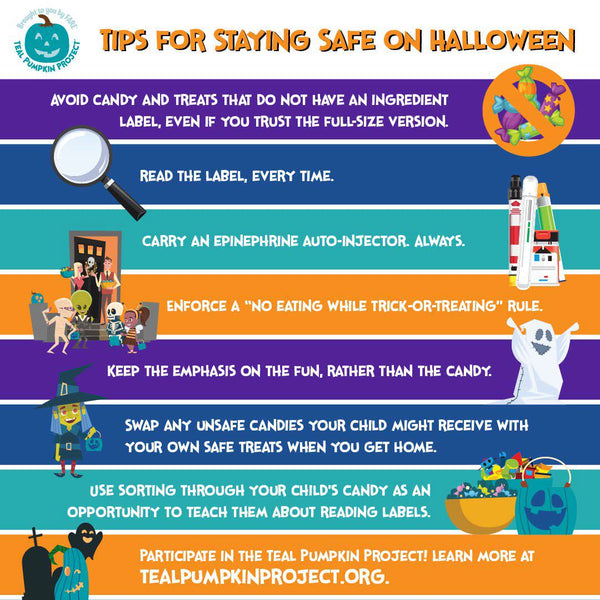 tips for staying safe on halloween  - the teal pumpkin project