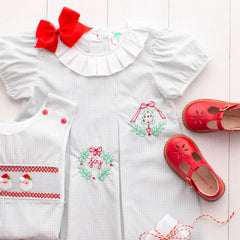 CHRISTMAS OUTFIT IDEAS FOR BOYS AND GIRLS flatlay with mary janes