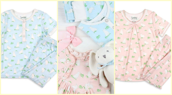 2 pairs of pima cotton pajamas - one for a boy and one for a girl