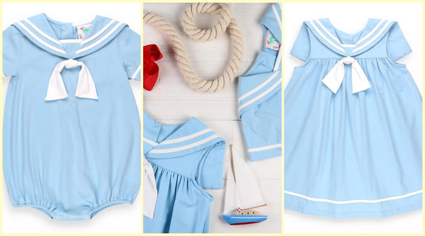sailor suit for boy and sailer dress for girl