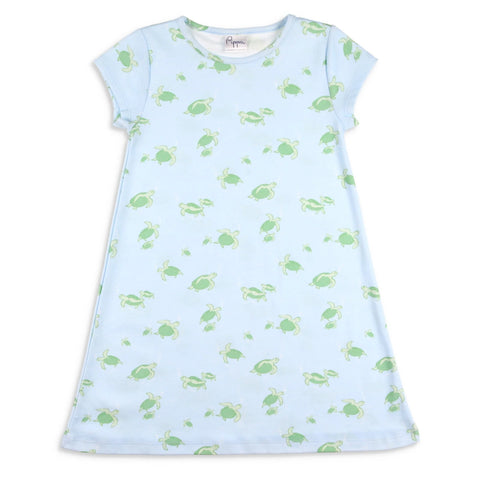 light blue pima cotton dress with turtles on it - the charleston collection clothing release