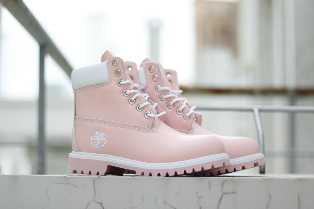 blush pink timberlands