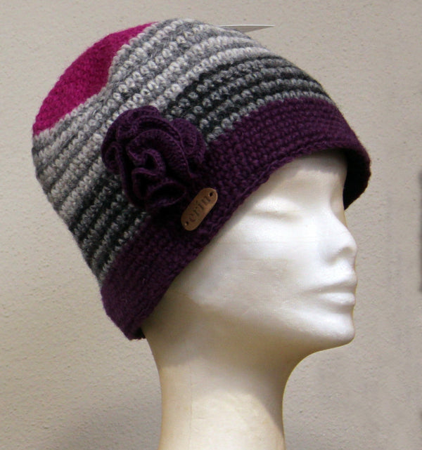 Hat, Crochet with Flower