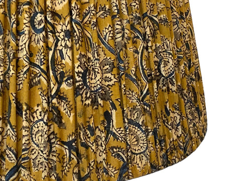 yellow and blue kalamkari cotton shade