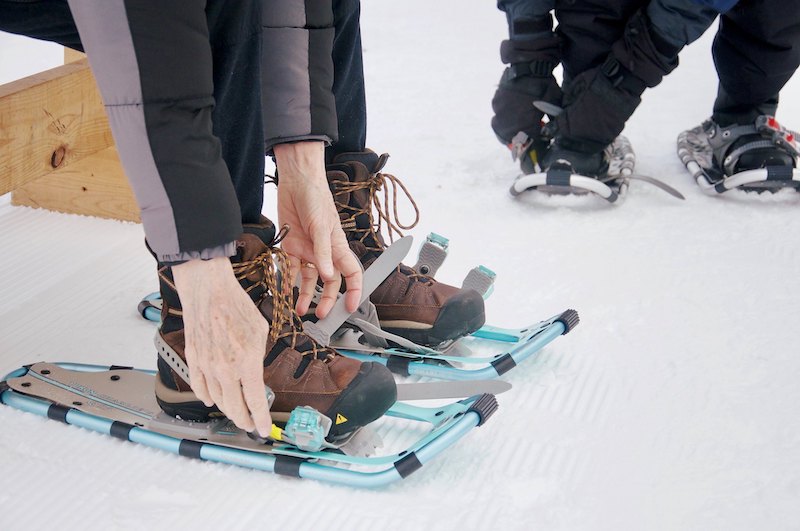 Snowshoeing winter adventure in Michigan's Keweenaw Peninsula