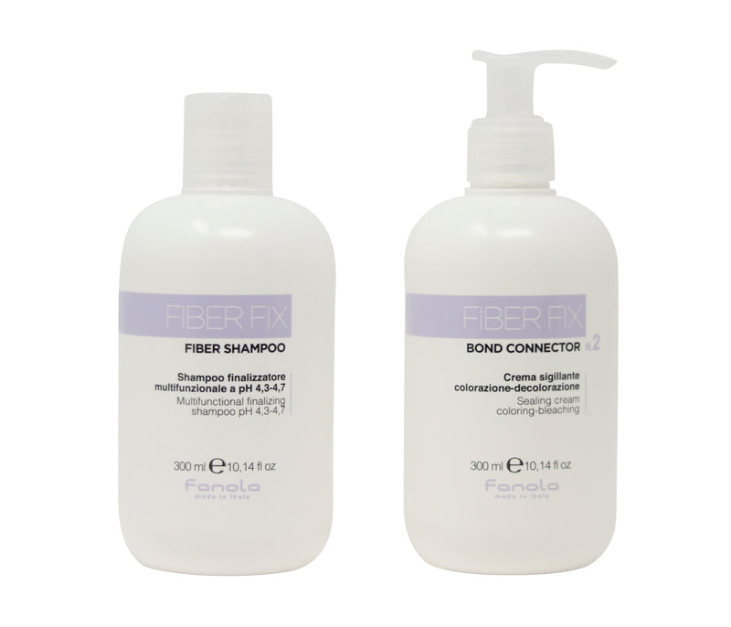 Fanola Fiber Fix Shampoo and Sealing Cream Package, 300 ML Hair Shampoos Fanola 300 ml 