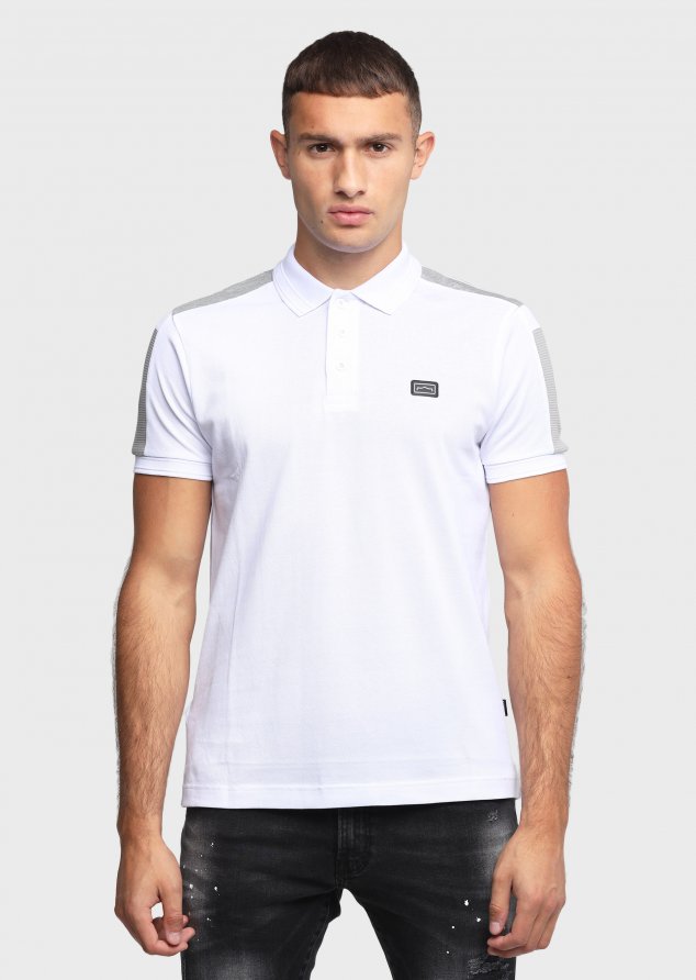 883 Police Twilled Mens 100% Cotton Polo shirt in White