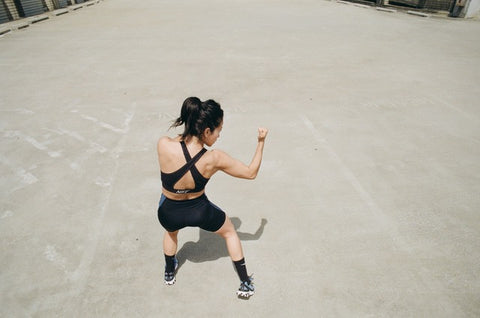 Mona Lavinia building strength through shadow boxing and inspiring women to move their bodies.
