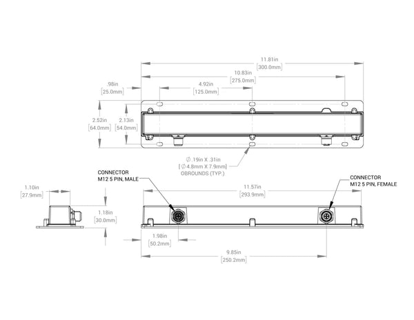 AL-S025300 EuroBrite Bar Lights Mechanical Specs | Advanced Illumination