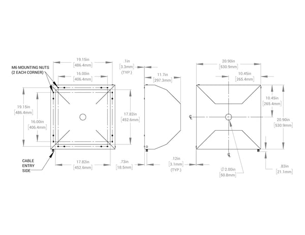 DL071 Large Area Diffuse Light Mechanical Specs | Advanced Illumination