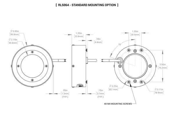 RL5064 Dual Function Ring Light Mechanical Specs | Advanced Illumination