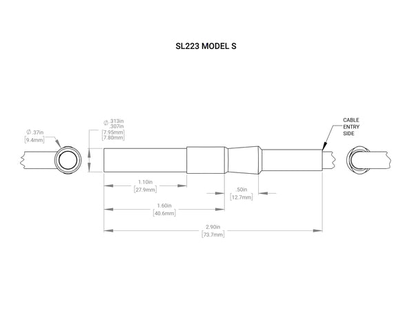 SL223 MicroBrite Spot/Coaxial Light Mechanical Specs | Advanced Illumination