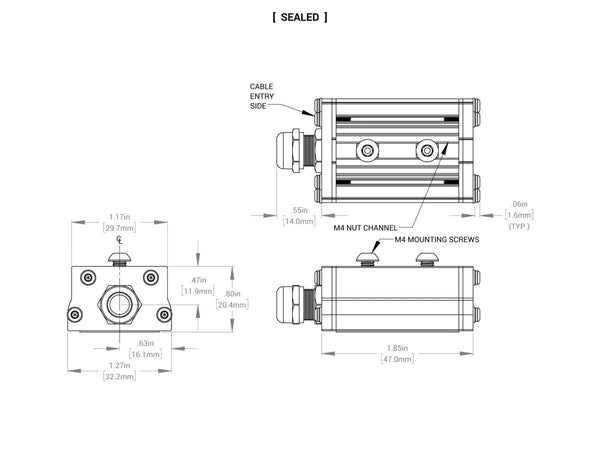 SL244 MicroBrite Spot Light Mechanical Specs | Advanced Illumination