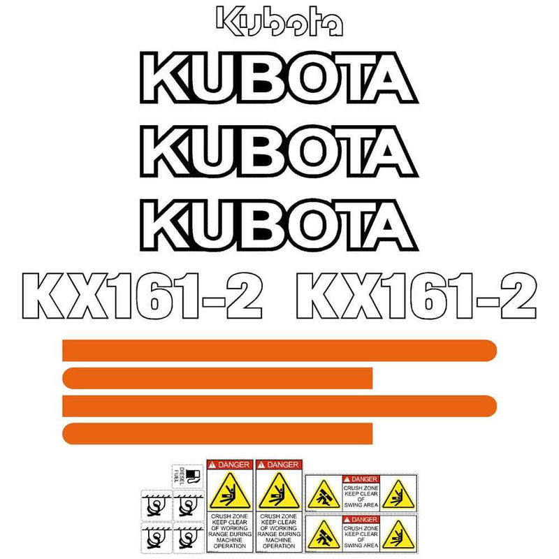 Kubota Kx161 2 Mini Excavator Decal Set Sticker Kit Acedecals 