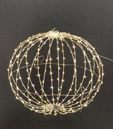Wire Sphere with Warm Twinkling LED Micro Lights
