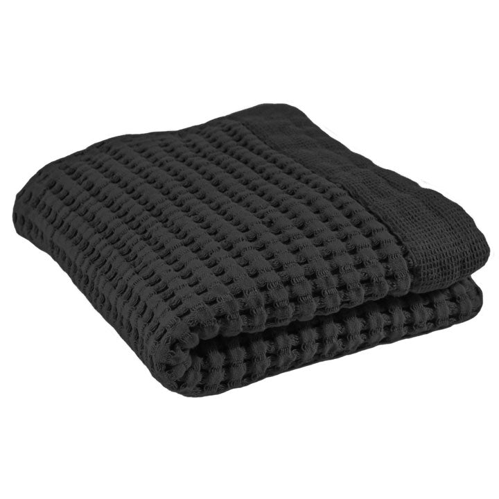 Simple Waffle Towel - Black