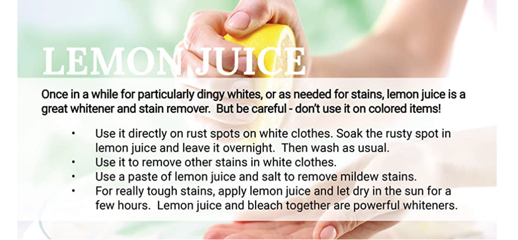 Using Lemon Juice in the laundry - Natural Laundering Tips