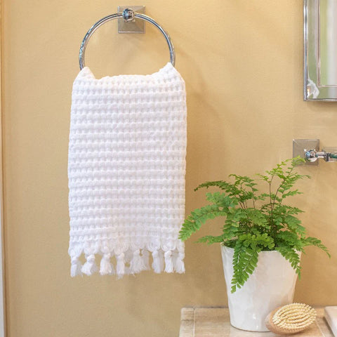 waffle  tassel hand towel