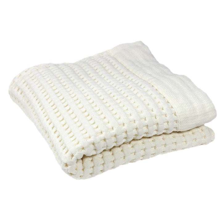 Gilden Tree Premium Waffle Weave Hand Towel 100% Natural Cotton Highly Absorbent & Quick Drying Lint Free Extra Soft Feel Thin Cloth (White)