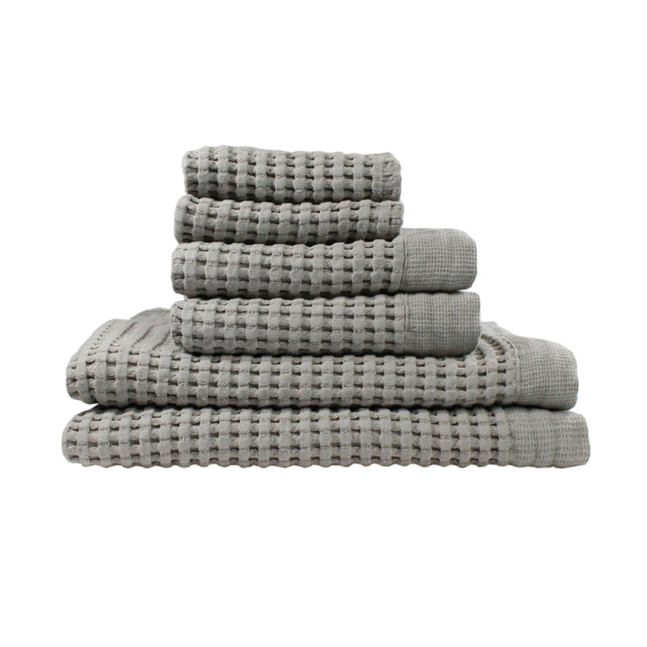 Simple Waffle Towels, Light Grey– LINEN & SAND