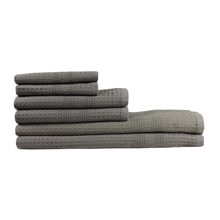 Gilden Tree | Waffle Bath Towels | Pewter Hand Towel