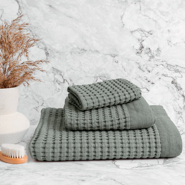 Gilden Tree | Bath Towels Set | Waffle Weave Bath | Stone