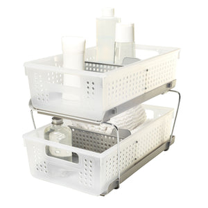 Two-Tier Organizer with Dividers Frost/Gray - Madesmart