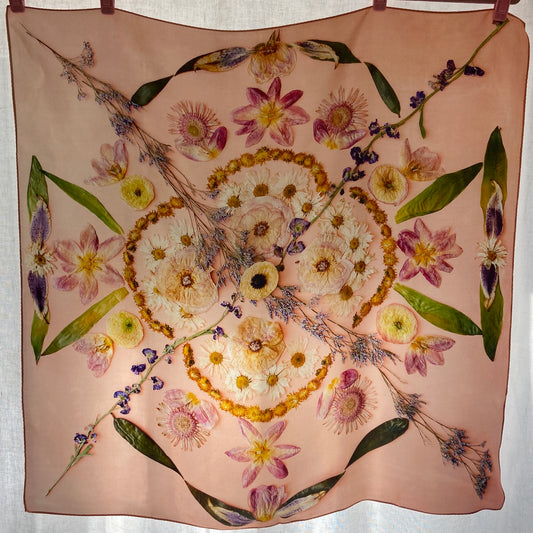 Limited Edition Hand Painted Silk Scarf| Pink