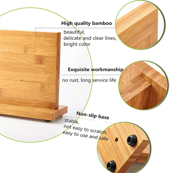 Bamboo Magnetic Knife Block Vertoku