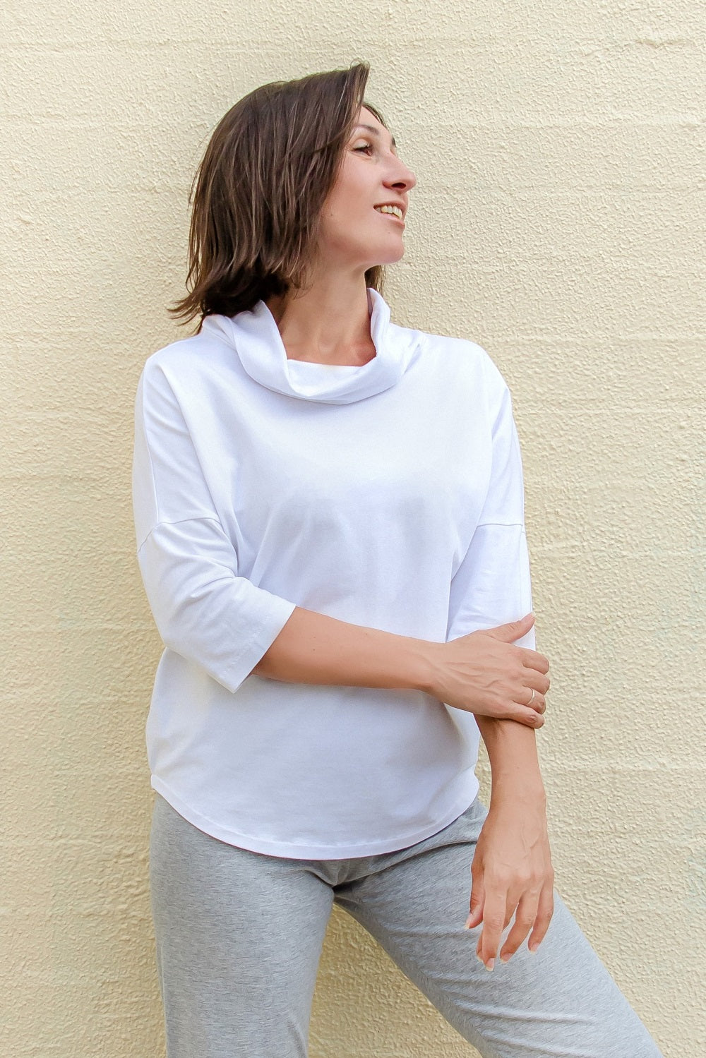 Beyond Yoga Wrap Party Long Sleeve Top in White