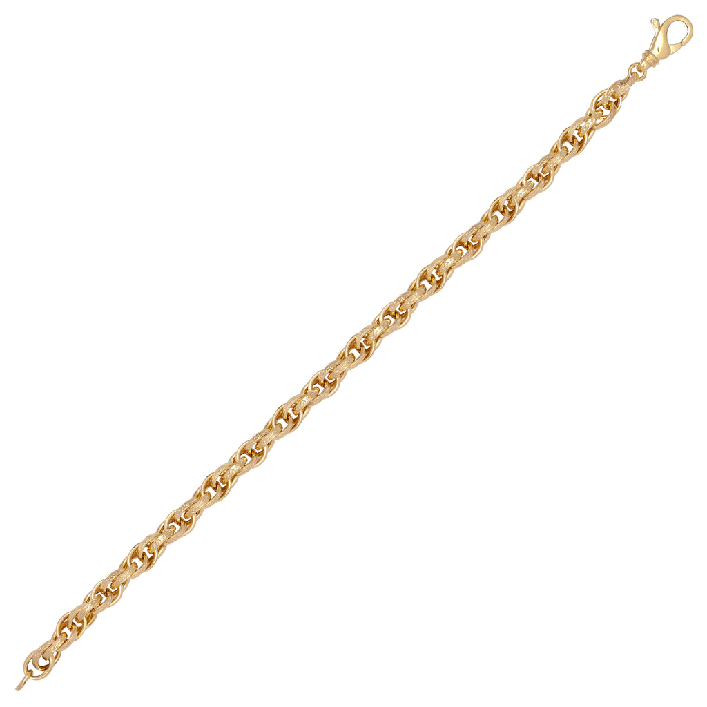 9ct Yellow Gold Prince Of Wales Ladies Bracelet & Chain