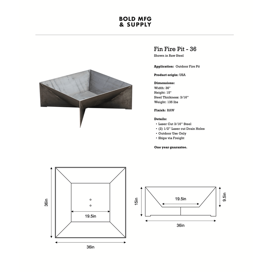 Fin Fire Pit - Bold MFG & Supply