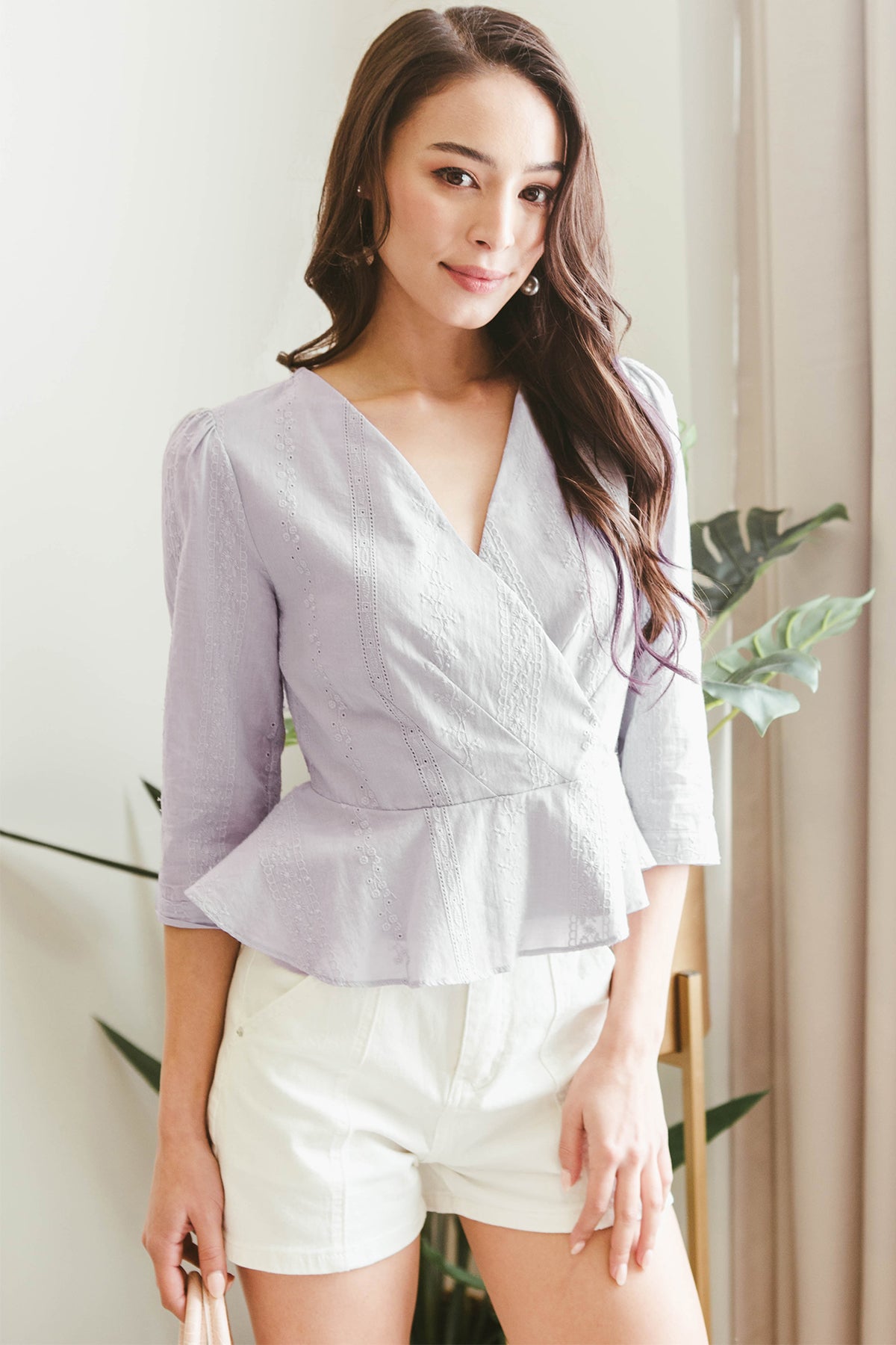 lilac peplum top