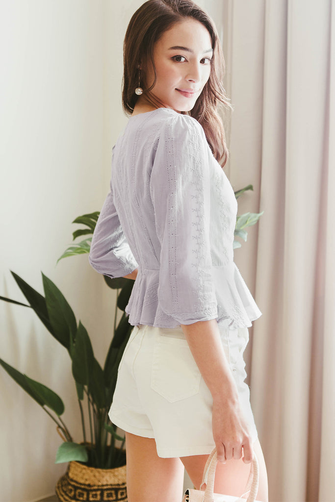 lilac peplum top