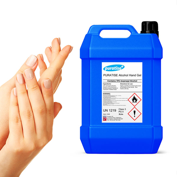 PURATISE Hand Sanitiser GEL 5 Litres - Melbec Microbiology Approved BSEN 1276:2019 & BSEN1500:2013 3