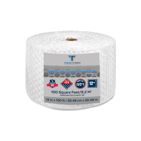 WLPackaging 1/2 125 ft x 24 Large Bubble Cushioning Wrap, Perforated Every  12