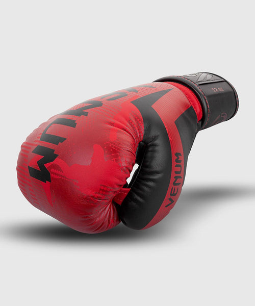 Venum Elite Hook and Loop Boxing Gloves - Black/Dark Camo ユニ