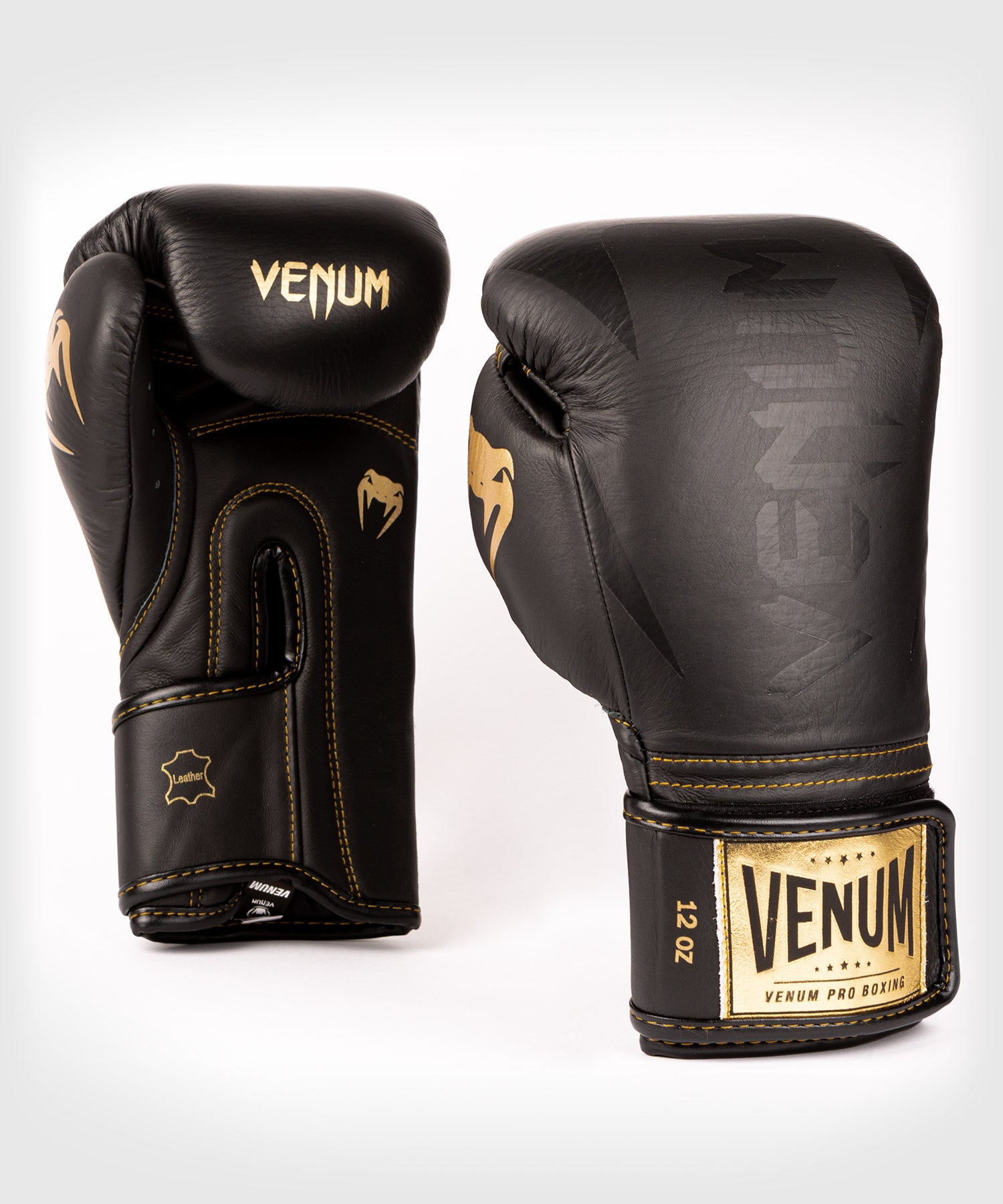 Venum Hammer Pro Boxing Gloves Velcro - Black/Black-Gold - Venum