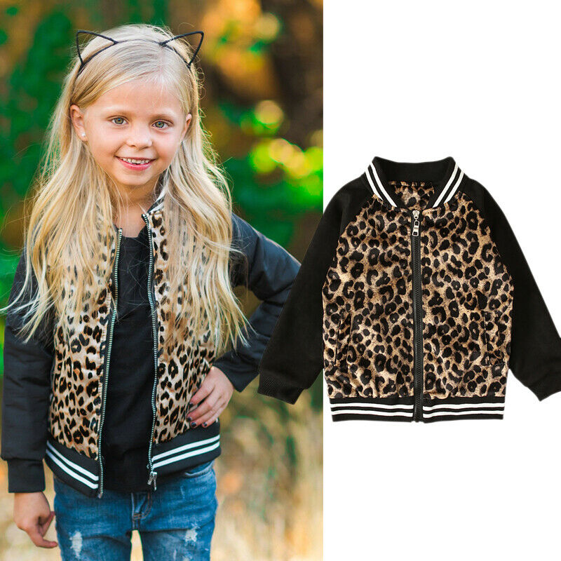 leopard print kids coat