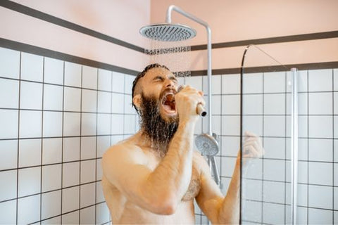 Man in shower singing