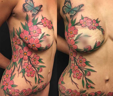 Mastectomy tattoo by Shane Wallin