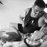 Sulu'ape Keone Nunes, a master in Kākau uhi traditional Hawaiian Tattooing